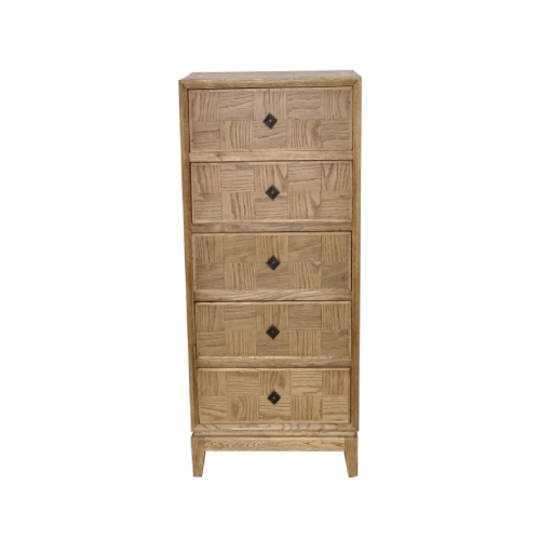 Mosaic Oak 5 Drawer Tall Chest